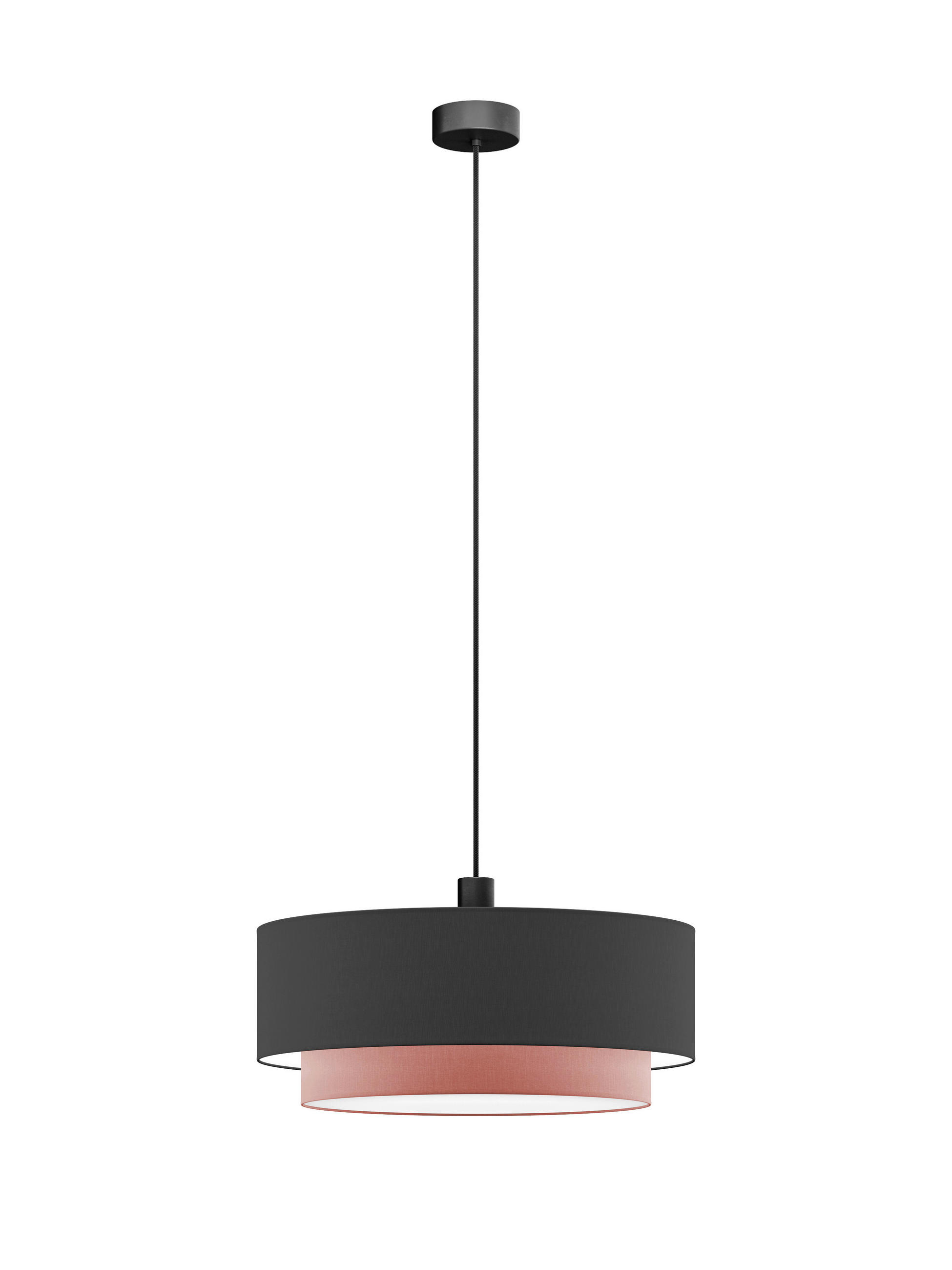 FÜGGŐLÁMPA 50/40/130 cm  - fekete/mályva, Basics, műanyag/textil (50/40/130cm)