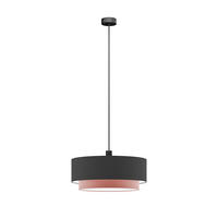 FÜGGŐLÁMPA 50/40/130 cm  - fekete/mályva, Basics, műanyag/textil (50/40/130cm)