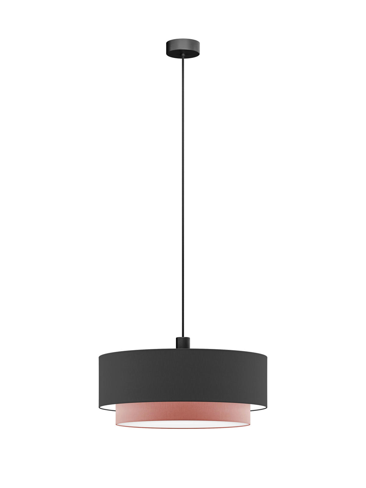 FÜGGŐLÁMPA 50/40/130 cm  - fekete/mályva, Basics, műanyag/textil (50/40/130cm)