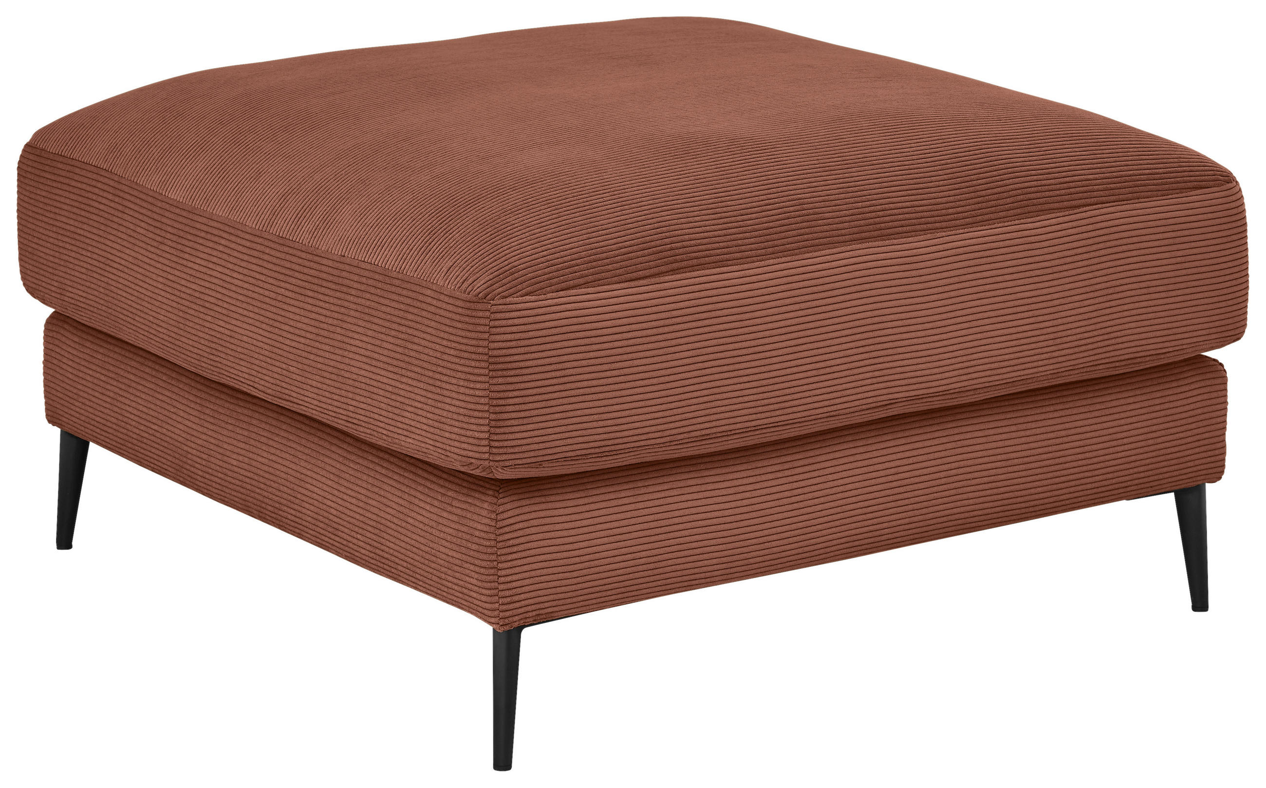 HOCKER in Textil Rostfarben  - Rostfarben/Schwarz, Design, Textil/Metall (90/43/90cm) - Dieter Knoll