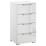 KOMMODE  in 40/81/42 cm  - Klar/Silberfarben, Design, Glas/Holzwerkstoff (40/81/42cm) - Novel