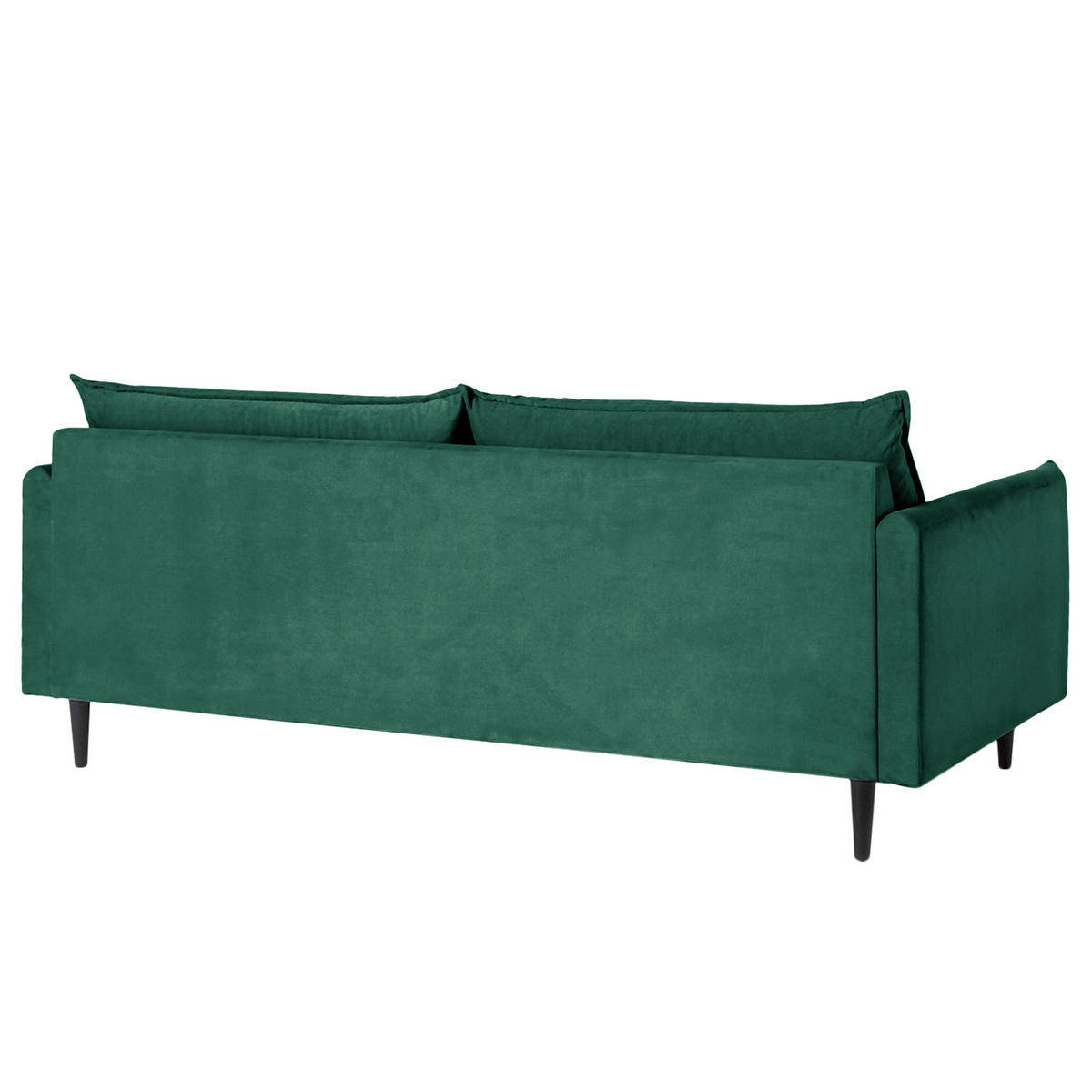 3-SITZER-SOFA JULI Samt Grün  - Schwarz/Grün, Design, Holz/Textil (203/86/100cm) - P & B