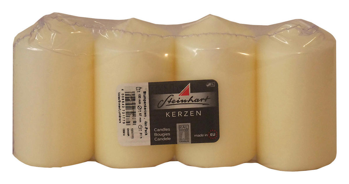 STUMPENKERZE 5,7/9 cm  - Champagner, KONVENTIONELL (5,7/9cm)