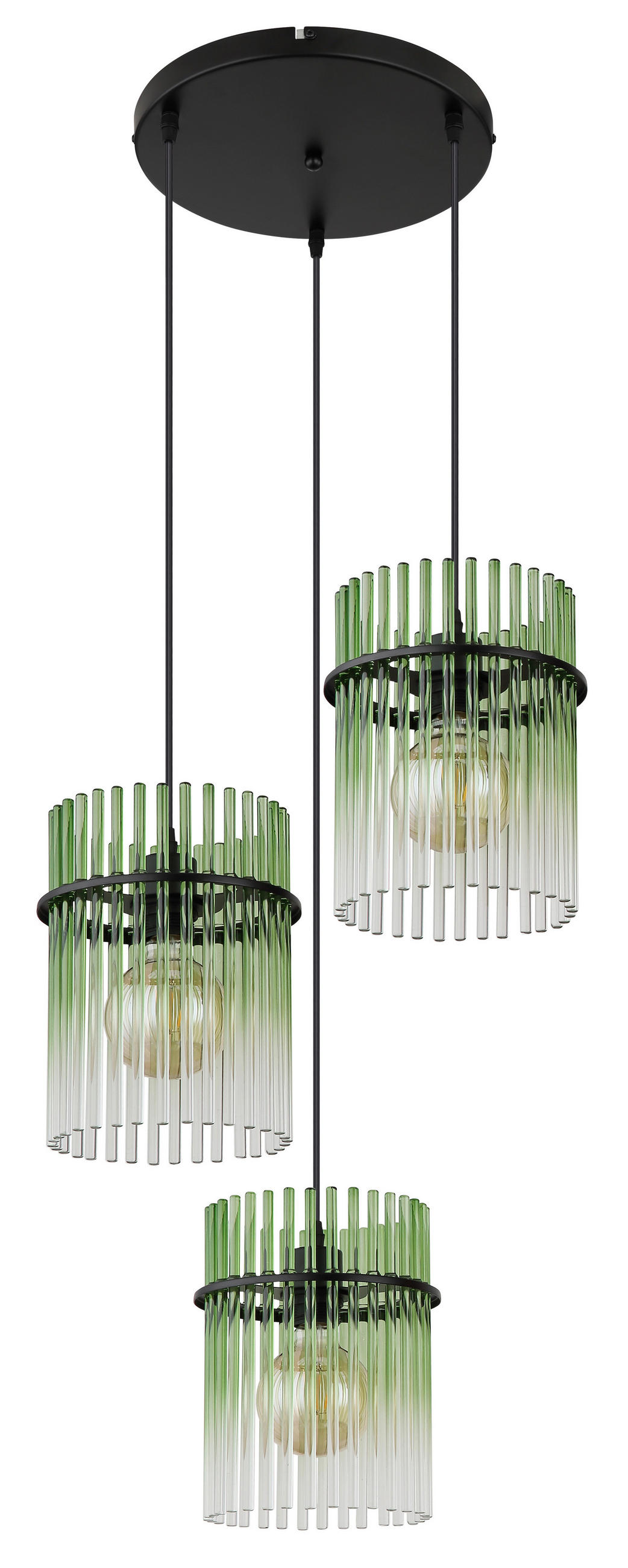 HÄNGELEUCHTE GORLEY 47/140 cm   - Klar/Schwarz, Basics, Glas/Kunststoff (47/140cm) - Globo