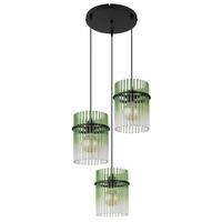 HÄNGELEUCHTE GORLEY 47/140 cm   - Klar/Schwarz, Basics, Glas/Kunststoff (47/140cm) - Globo