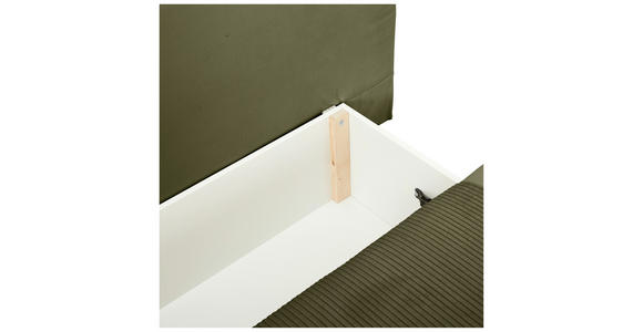 SCHLAFSOFA in Cord, Velours Olivgrün - Buchefarben/Creme, KONVENTIONELL, Holz/Textil (191/92/89cm) - Carryhome