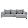 ECKSOFA in Cord Hellgrau  - Hellgrau/Schwarz, Konventionell, Textil/Metall (311/176cm) - Carryhome