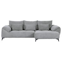 ECKSOFA in Cord Hellgrau  - Hellgrau/Schwarz, Konventionell, Textil/Metall (311/176cm) - Carryhome