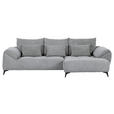 ECKSOFA in Cord Hellgrau  - Hellgrau/Schwarz, KONVENTIONELL, Textil/Metall (311/176cm) - Carryhome