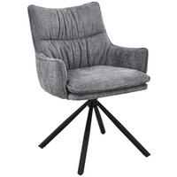 ARMLEHNSTUHL   Chenille  Grau, Schwarz  - Schwarz/Grau, MODERN, Holz/Textil (57/90/67cm) - Livetastic