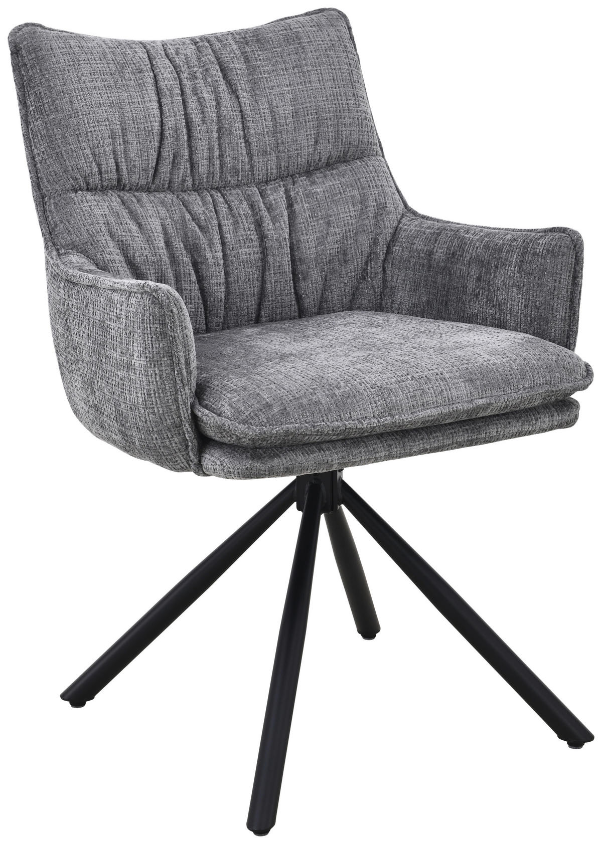 ARMLEHNSTUHL   Chenille  Grau, Schwarz  - Schwarz/Grau, MODERN, Holz/Textil (57/90/67cm) - Livetastic