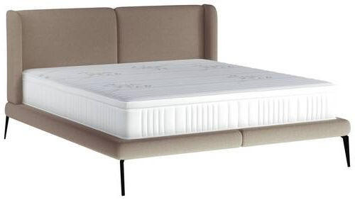 KÁRPITOZOTT ÁGY 180/200 cm  barna  - barna/fekete, Modern, textil/fém (180/200cm) - Livetastic