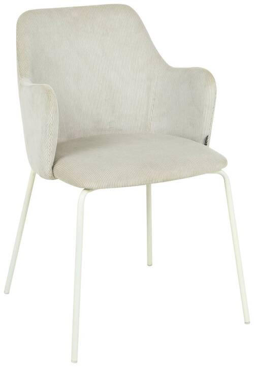 ARMLEHNSTUHL  in Eisen Samt  - Beige/Creme, Design, Textil/Metall (53/85/58cm) - Novel