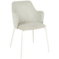 ARMLEHNSTUHL  in Eisen Samt  - Beige/Creme, Design, Textil/Metall (53/85/58cm) - Novel