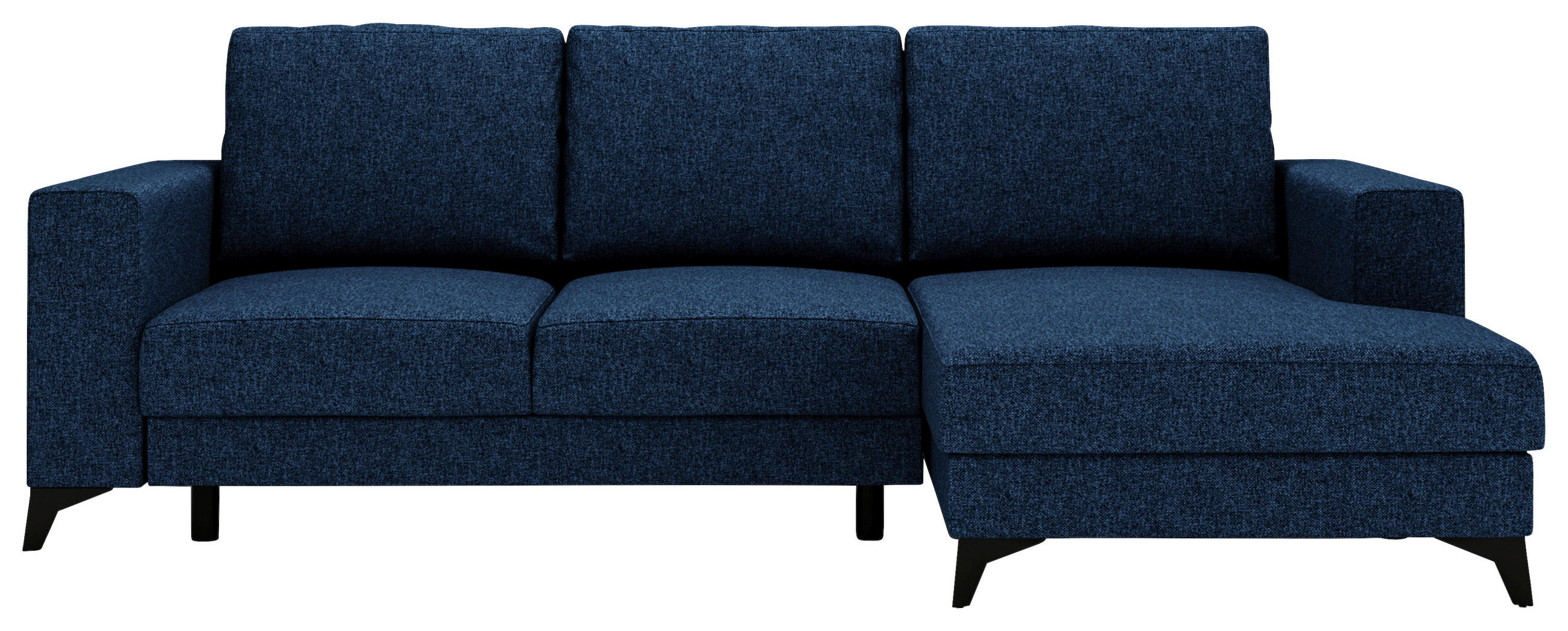 ECKSOFA Blau Flachgewebe  - Blau/Schwarz, Design, Textil/Metall (244/156cm) - Livetastic