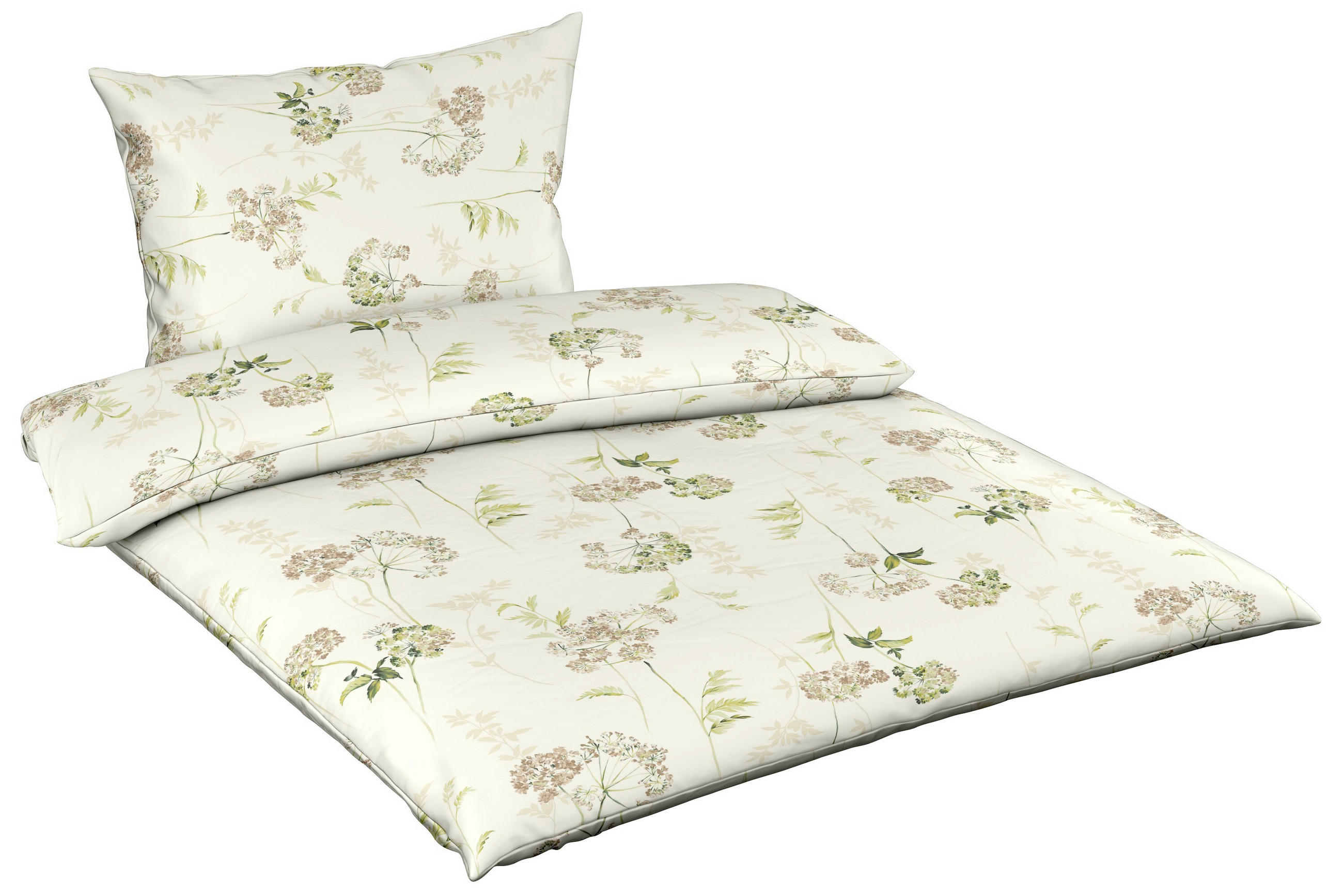 ÁGYNEMŰHUZAT-GARNITÚRA 140/200 cm  - bézs/zsályazöld, Basics, textil (140/200cm)