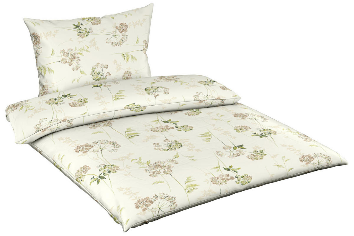 ÁGYNEMŰHUZAT-GARNITÚRA 140/200 cm  - bézs/zsályazöld, Basics, textil (140/200cm)
