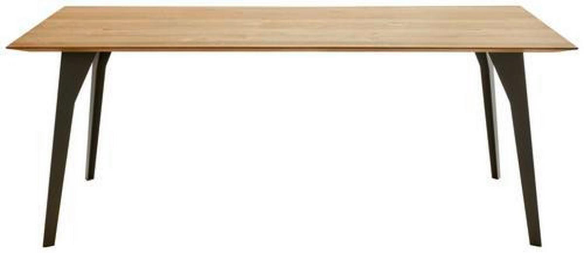 ESSTISCH Asteiche massiv rechteckig Eichefarben  - Eichefarben/Dunkelgrau, Design, Holz/Metall (200/100/77cm) - Musterring