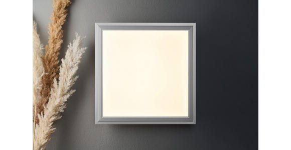 LED-DECKENLEUCHTE 12 W 30/30/6 cm - Silberfarben/Weiß, Basics, Kunststoff/Metall (30/30/6cm) - Boxxx