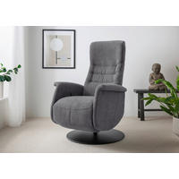 RELAXSESSEL LATINA Chenille Kopfteilverstellung, Fußteilverstellung, Rücken echt    - Dunkelgrau/Schwarz, MODERN, Textil/Metall (72/118/85-165cm) - Livetastic