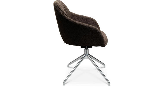 ARMLEHNSTUHL in Aluminium Flachgewebe - Dunkelbraun/Alufarben, Design, Textil/Metall (58/81,5-84,5/60cm) - Johann Jakob