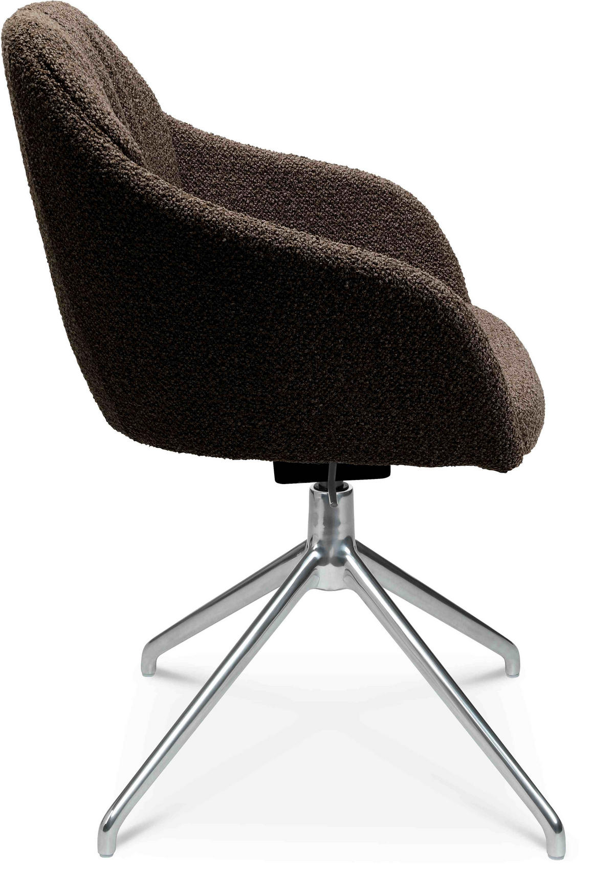 ARMLEHNSTUHL  in Aluminium Flachgewebe  - Dunkelbraun/Alufarben, Design, Textil/Metall (58/81,5-84,5/60cm) - Johann Jakob