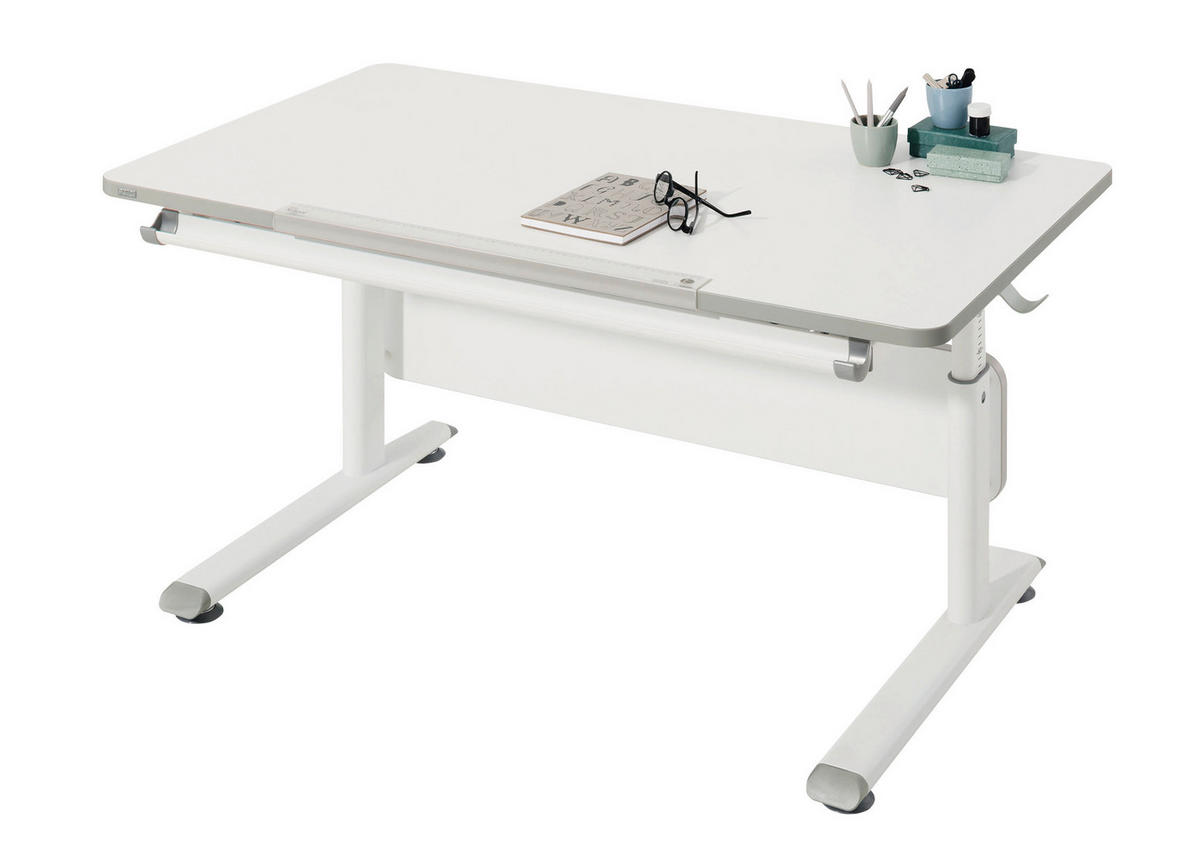 JUGENDSCHREIBTISCH 120/70/53-79 cm  - Weiß, Basics, Holzwerkstoff/Kunststoff (120/70/53-79cm) - Paidi