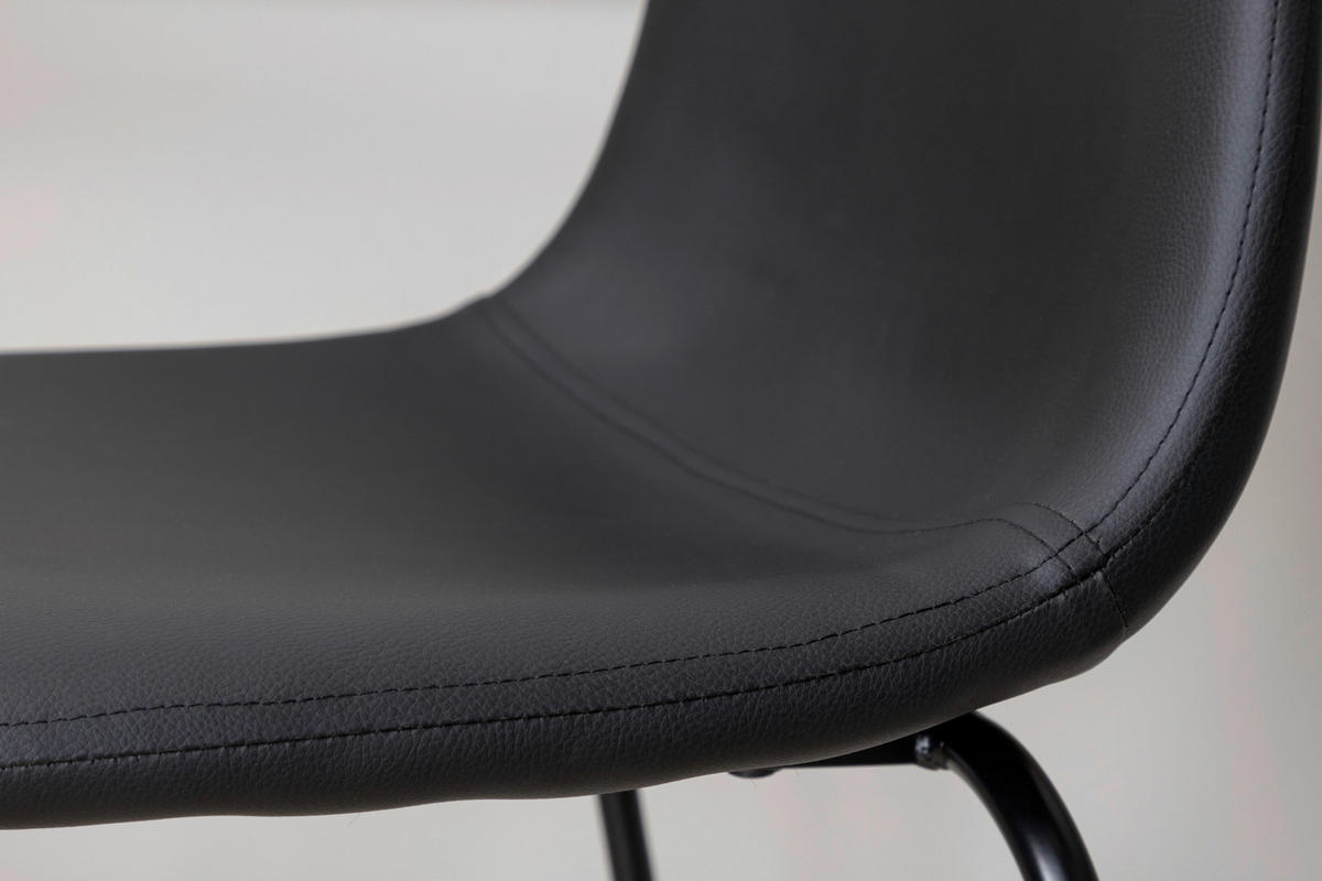BARHOCKER-SET in Schwarz  - Schwarz, Design, Kunststoff/Textil (41,5/105/43cm) - Livetastic
