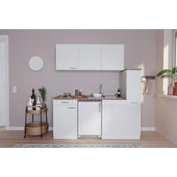 KÜCHENBLOCK 180 cm   Weiss  - Weiss/Nussbaumfarben, Basics, Holzwerkstoff/Kunststoff (180cm) - Respekta
