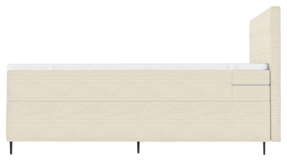 BOXSPRINGBETT 180/200 cm  in Beige  - Beige/Schwarz, KONVENTIONELL, Textil/Metall (180/200cm) - Boxxx