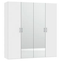 DREHTÜRENSCHRANK  in Weiß  - Chromfarben/Weiß, Design, Glas/Holzwerkstoff (203/236/59cm) - Carryhome