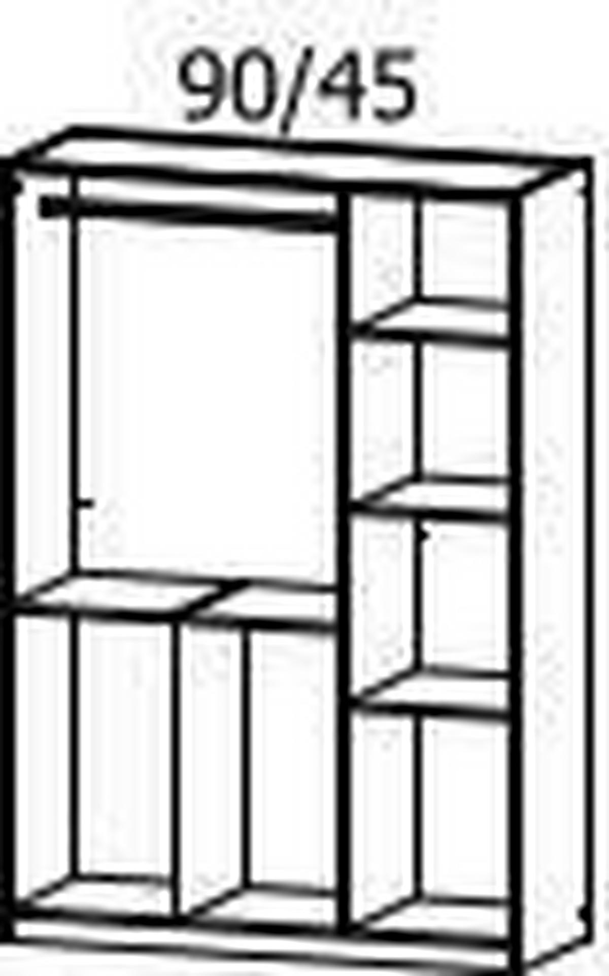 DREHTÜRENSCHRANK 4-türig Grau, Eiche Artisan  - Eiche Artisan/Grau, KONVENTIONELL, Holzwerkstoff/Metall (136/197/54cm) - Xora
