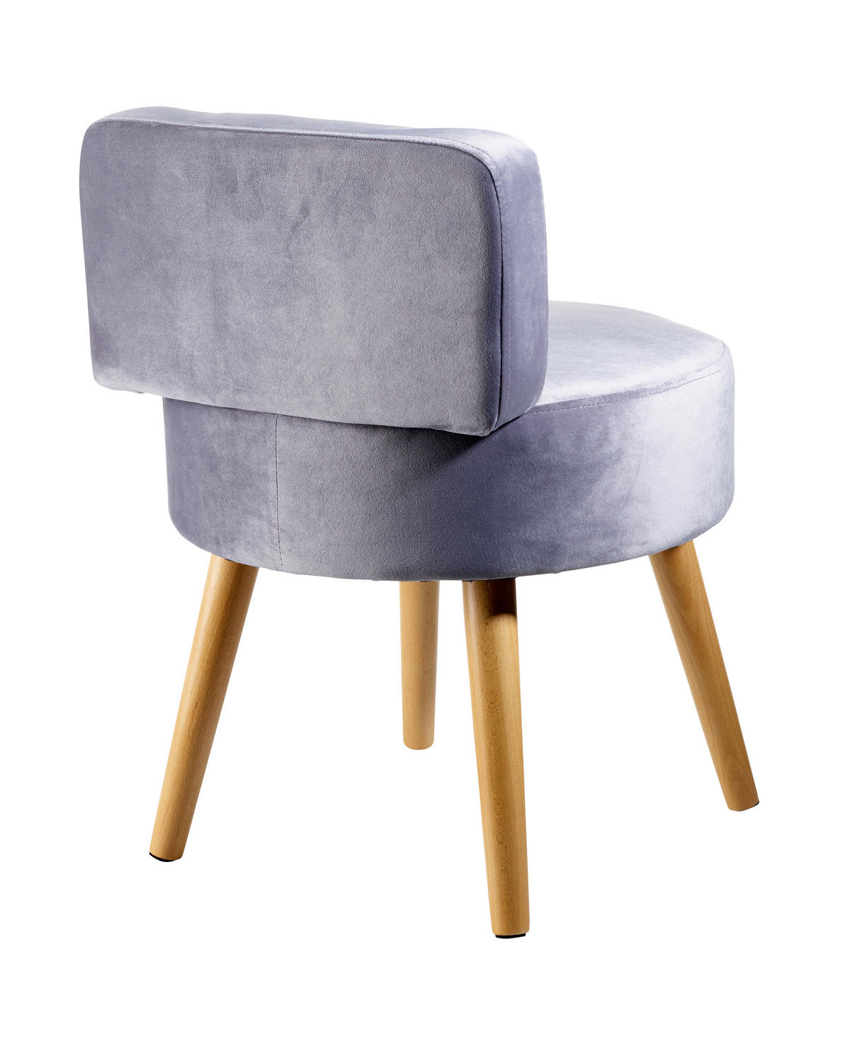 SESSEL Samt Grau    - Grau, Design, Holz/Textil (44/58/44cm) - Echtwerk