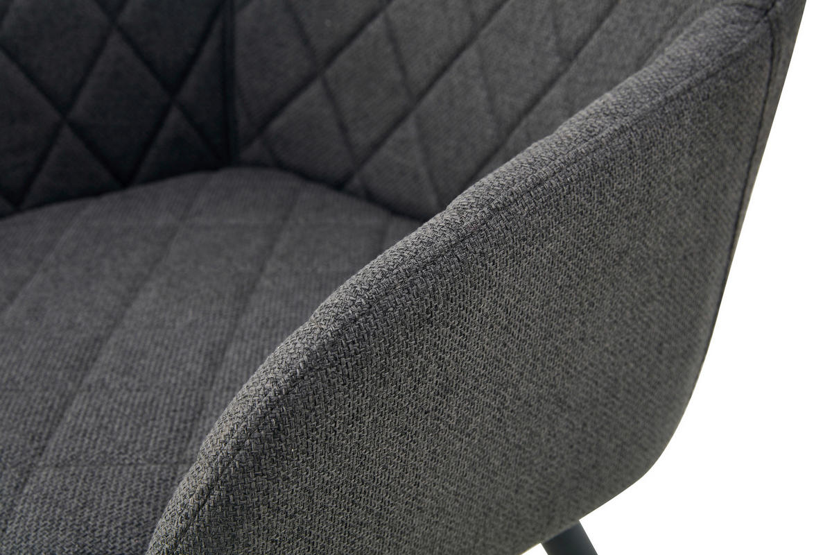 STUHL-SET 2 Stück  in Webstoff  - Anthrazit/Schwarz, MODERN, Textil/Metall (56/83/60cm) - MID.YOU