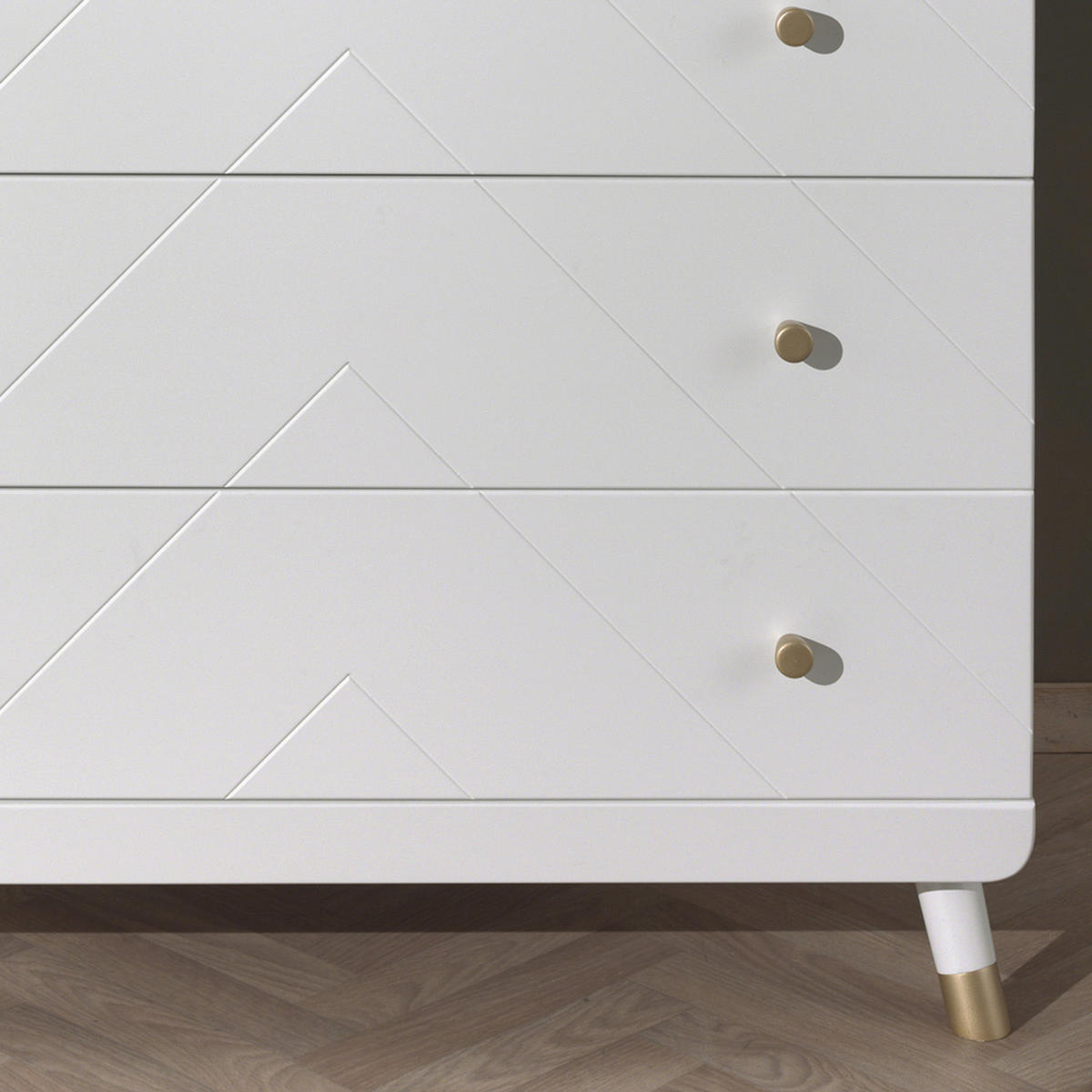 KOMMODE  in 100/89/57 cm  - Goldfarben/Weiß, MODERN, Holzwerkstoff/Kunststoff (100/89/57cm) - MID.YOU