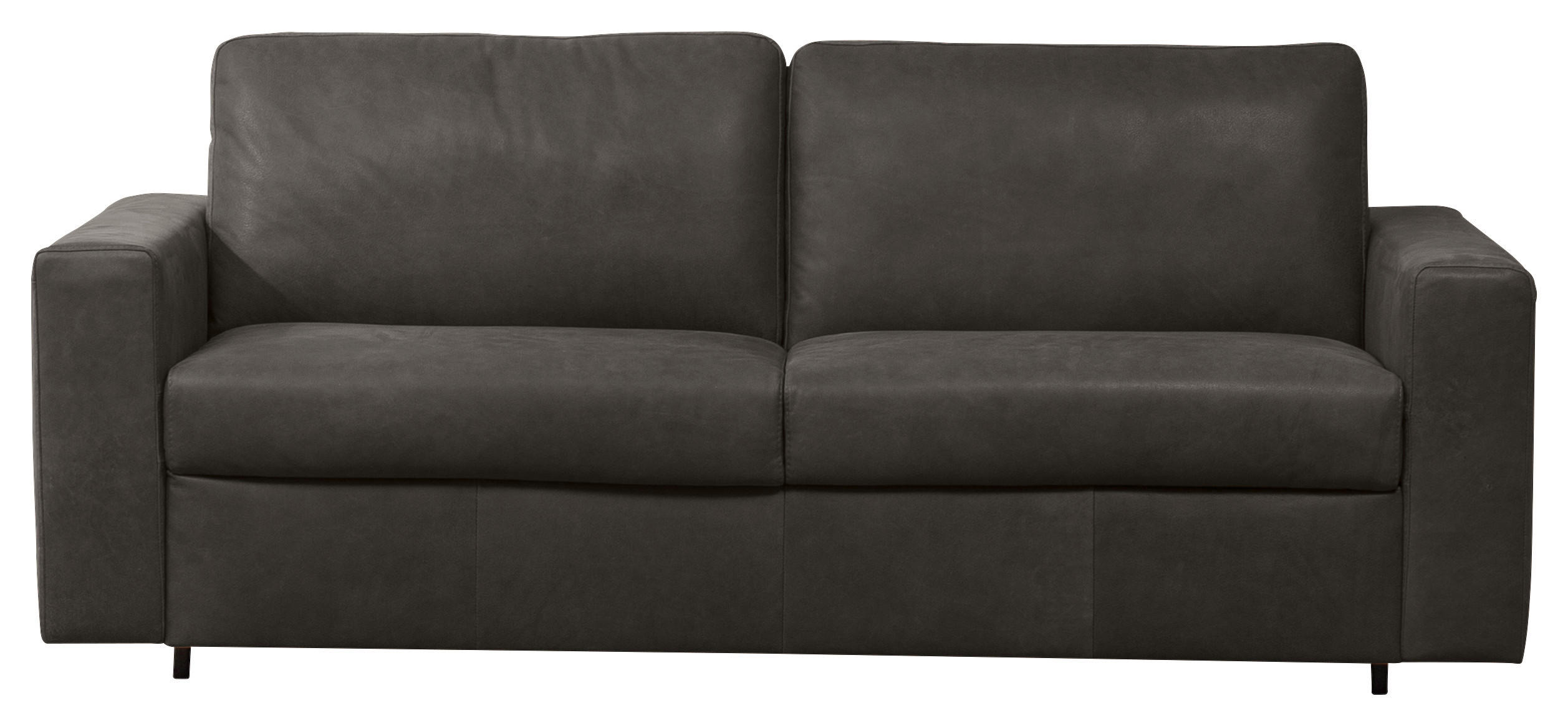 SCHLAFSOFA Schwarz Echtleder  - Schwarz, KONVENTIONELL, Leder/Kunststoff (198/84/98cm) - Novel