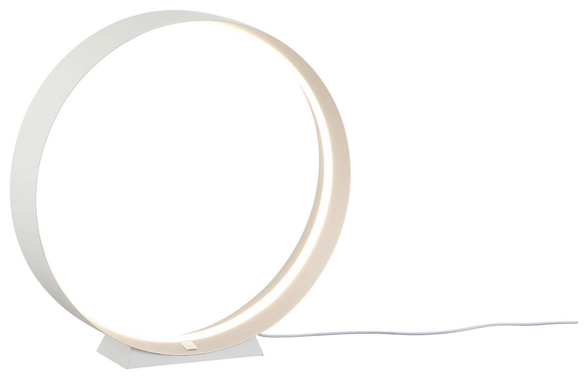STOLNÍ LED LAMPA, dálkový ovladač, 45/45 cm  - bílá/barvy stříbra, Konvenční, kov (45/45cm) - Musterring