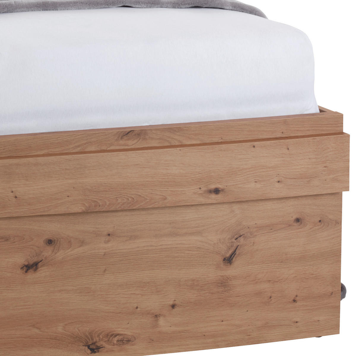BETT 140/200 cm  in Weiß, Eichefarben  - Eichefarben/Eiche Artisan, MODERN (140/200cm) - Ondega
