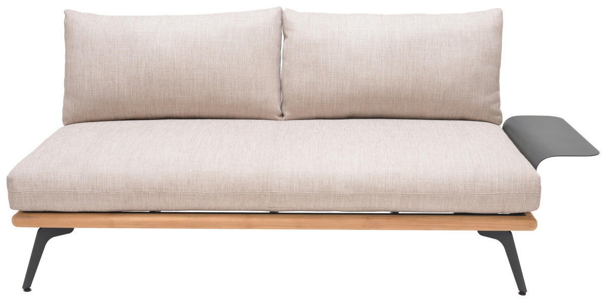 LOUNGEGARNITUR 150/280 cm Aluminium, Stahl  - Greige/Dunkelgrau, Design, Textil/Metall (150/280cm) - Amatio