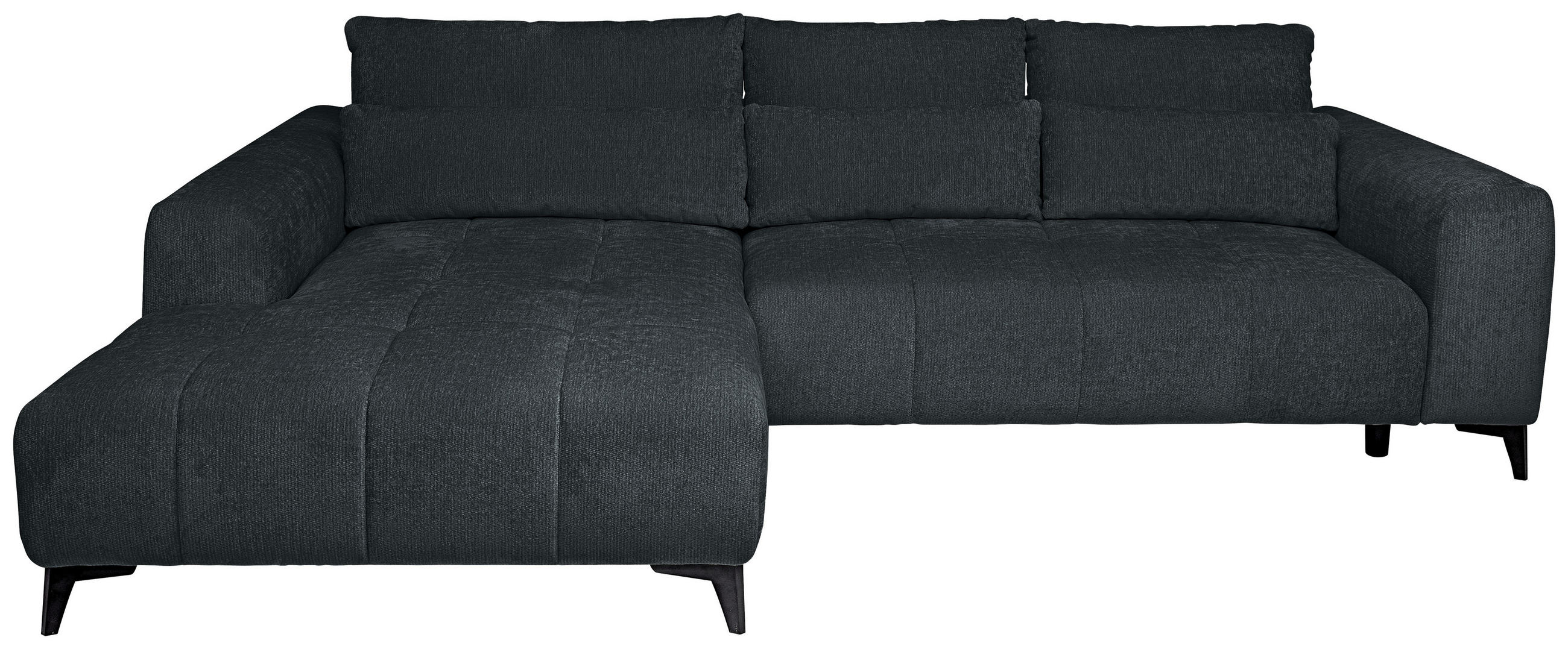 HÖRNSOFFA i chenille mörkgrå  - mörkgrå/svart, Klassisk, textil/plast (222/279cm) - MID.YOU