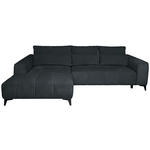 ECKSOFA  in Chenille Dunkelgrau  222/279 cm  - Dunkelgrau/Schwarz, KONVENTIONELL, Kunststoff/Textil (222/279cm) - Hom`in