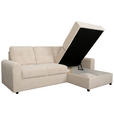 ECKSOFA in Chenille Creme  - Creme/Schwarz, KONVENTIONELL, Kunststoff/Textil (232/153cm) - Carryhome