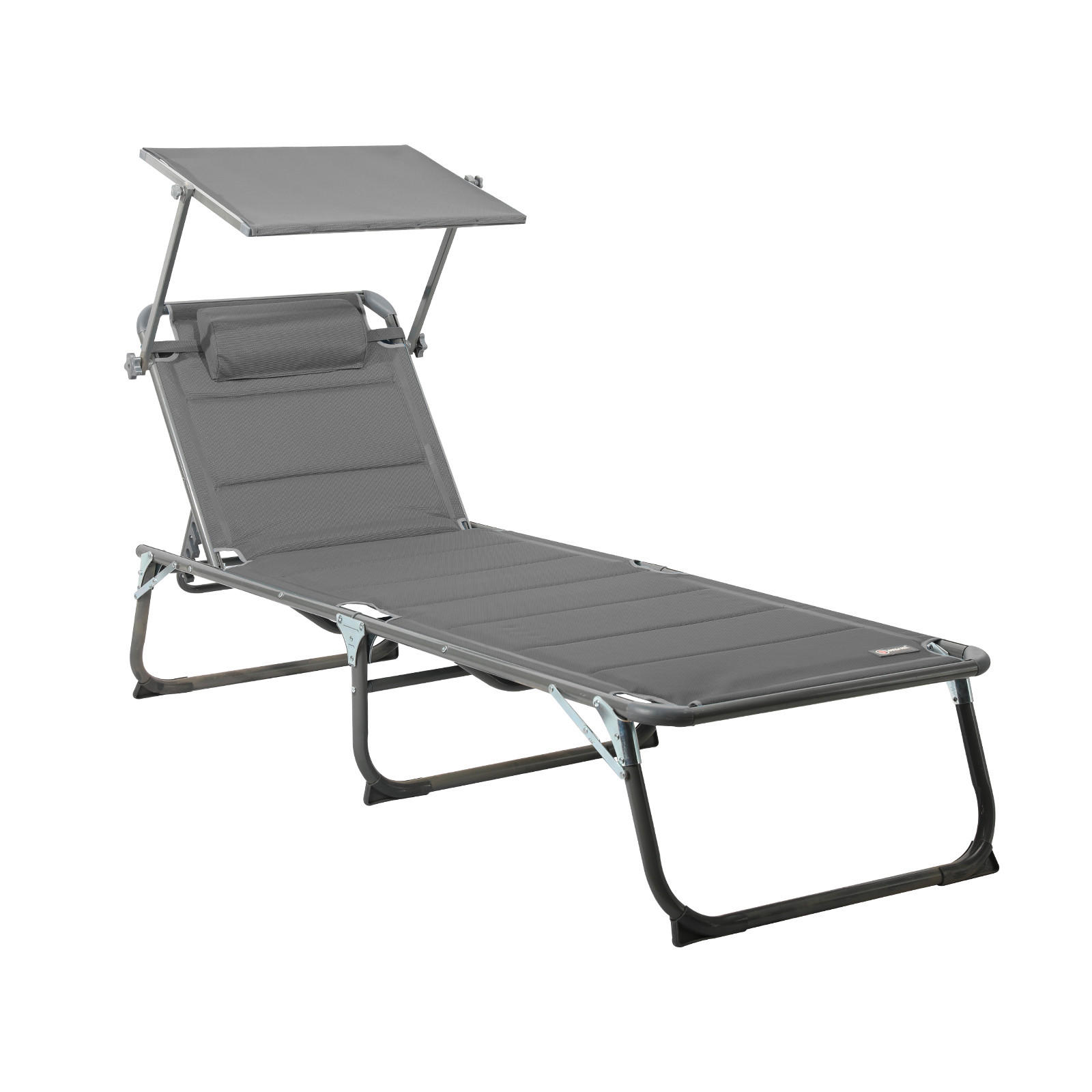 GARTENLIEGE 70/36/200 cm  - Dunkelgrau/Anthrazit, Basics, Textil/Metall (70/36/200cm) - Modante