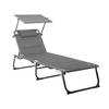 GARTENLIEGE 70/36/200 cm  - Dunkelgrau/Anthrazit, Basics, Textil/Metall (70/36/200cm) - Modante