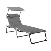 GARTENLIEGE 70/36/200 cm  - Dunkelgrau/Anthrazit, Basics, Textil/Metall (70/36/200cm) - Modante