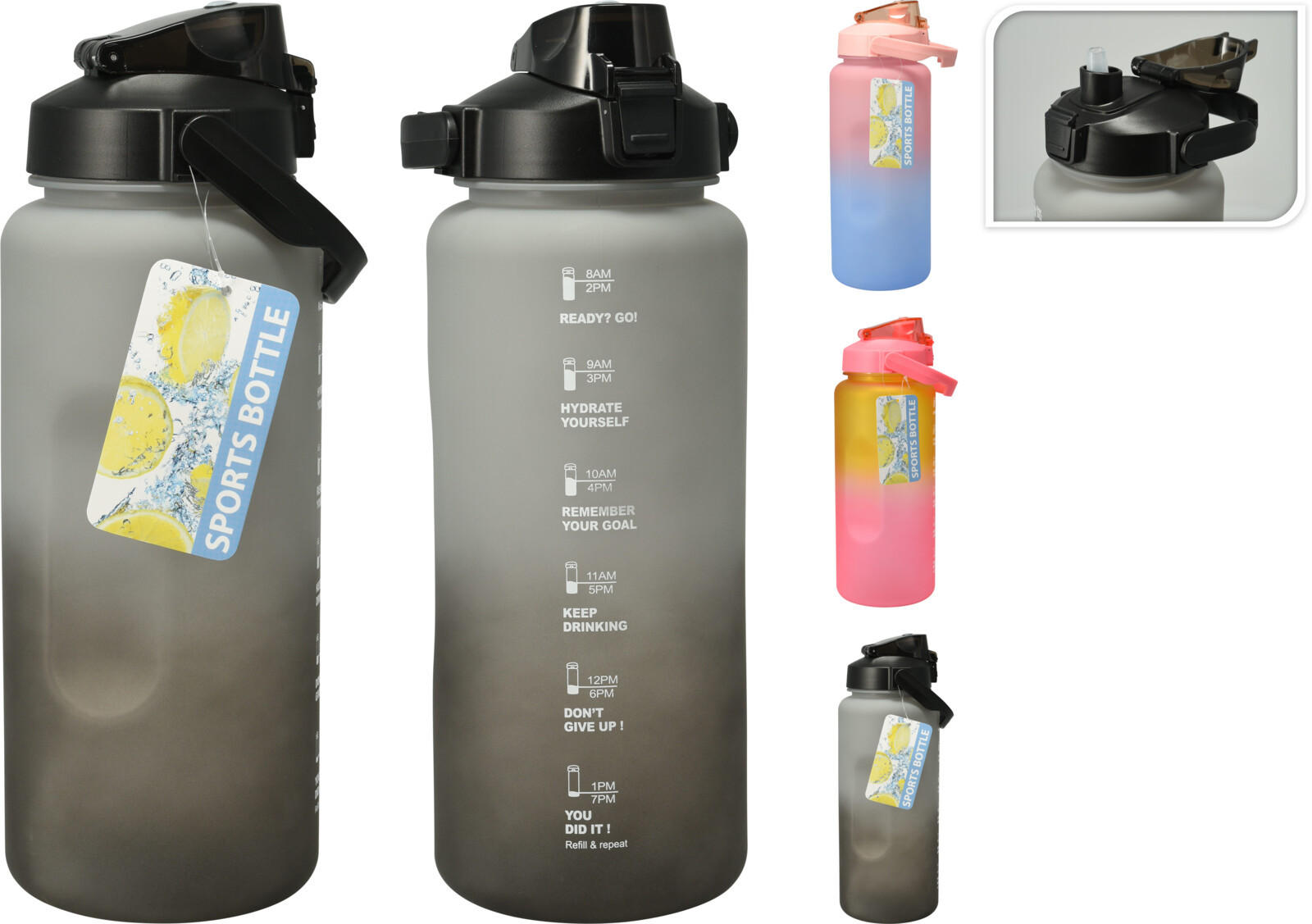 VATTENFLASKA  - blå/grå, Basics, plast (2l) - Best Price