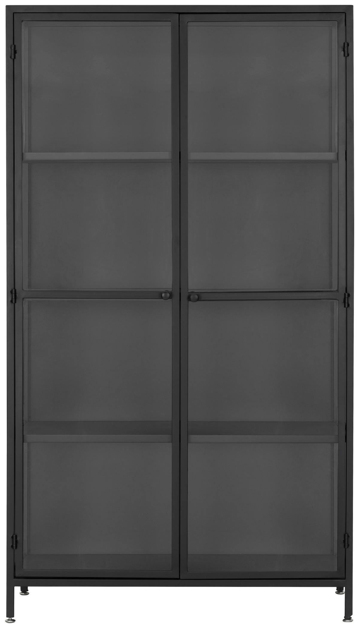 VITRINE  in Schwarz  - Schwarz, Design, Glas/Metall (90/160/40cm) - MID.YOU