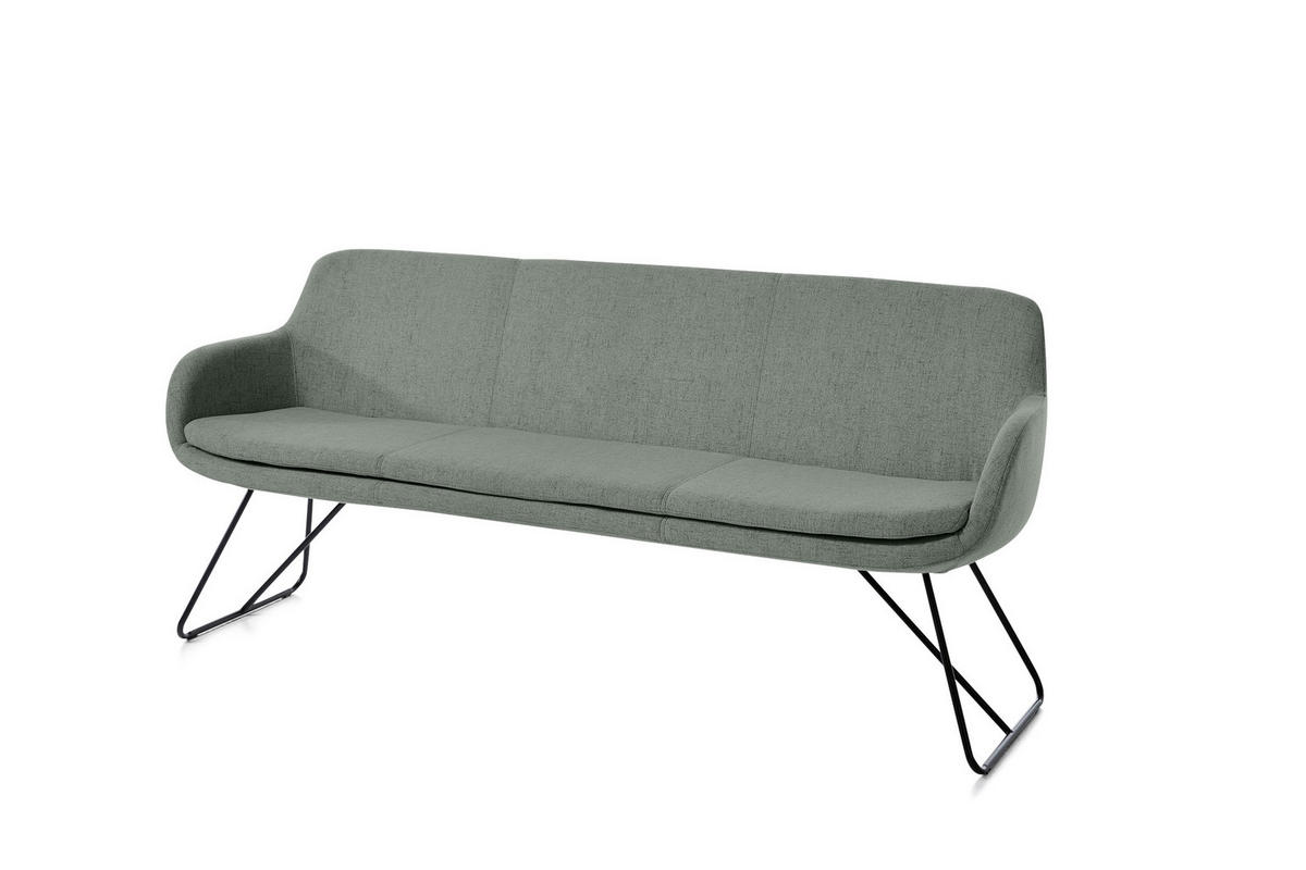 SITZBANK 180/87/65 cm Webstoff Pastellgrün, Pastellblau Metall  - Pastellblau/Pastellgrün, Design, Textil/Metall (180/87/65cm) - Musterring