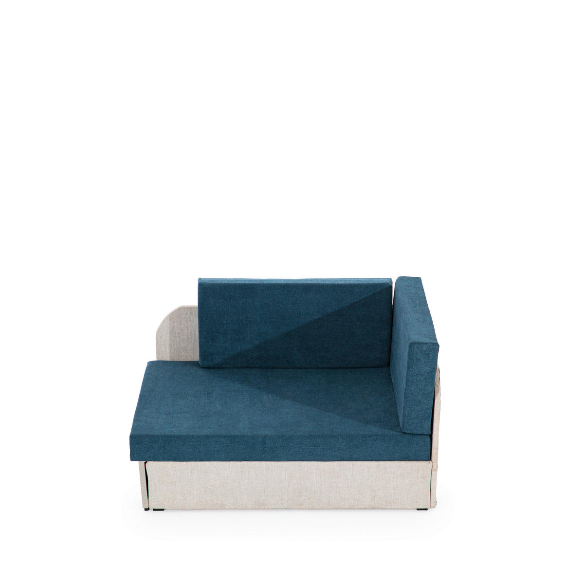 RÉCAMIERE in Fleece Blau, Hellgrau  - Blau/Hellgrau, Design, Kunststoff/Textil (104/60/75cm) - MID.YOU