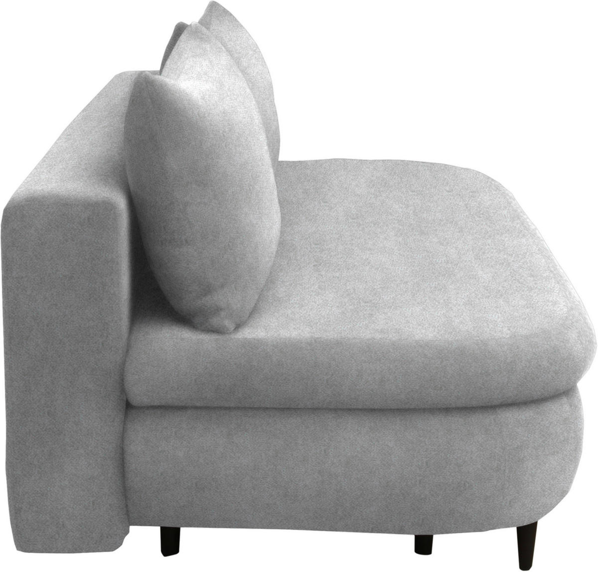 SCHLAFSOFA in Velours Hellgrau  - Hellgrau/Schwarz, Design, Holz/Textil (213/89/105cm) - Novel